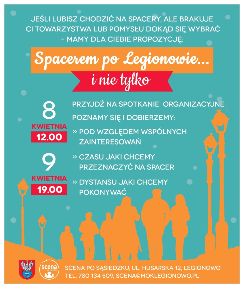 Plakat informujący o spacerze