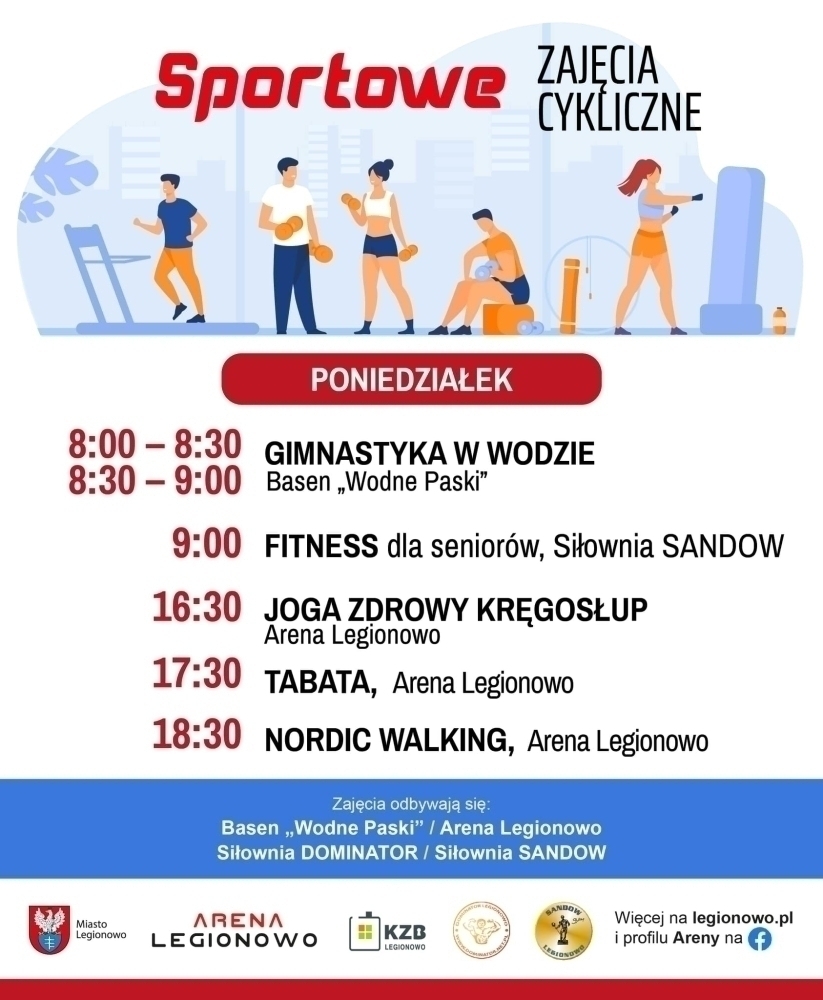 Grafika informująca o zajęciach w ramach Sportowe zajęcia cykliczne