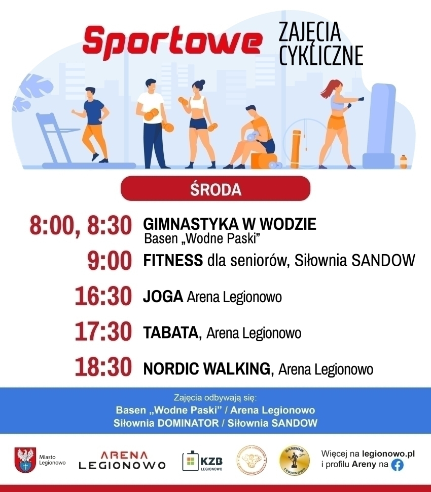 Grafika informująca o zajęciach w ramach Sportowe zajęcia cykliczne