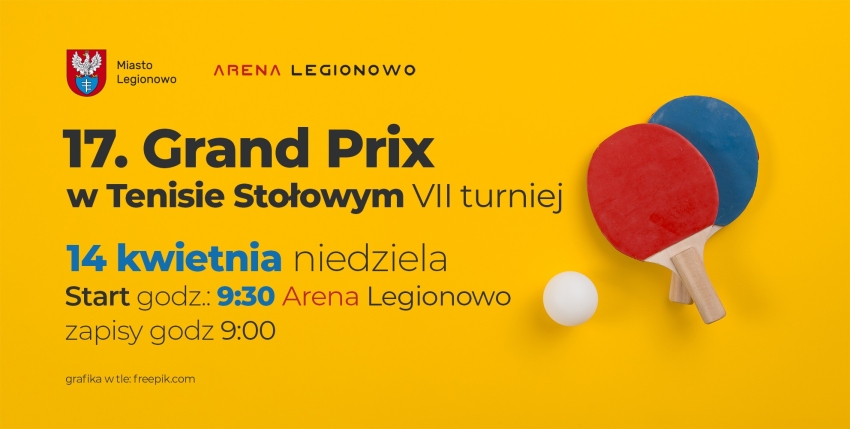 Plakat informujący o turnieju tenisa stołowego