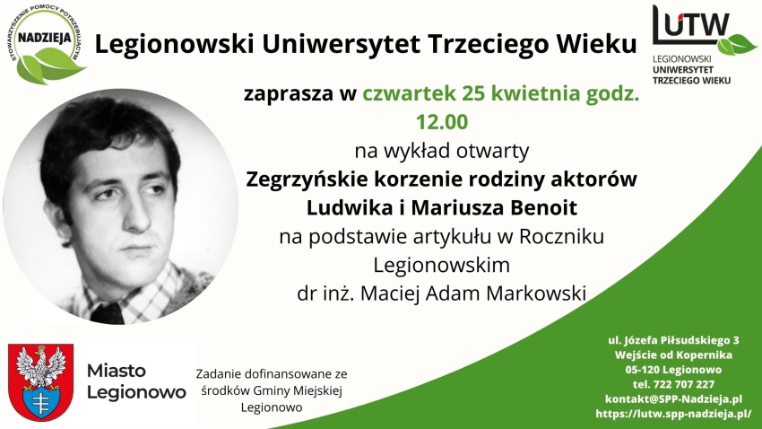 Plakat informujący o wykładzie otwartym