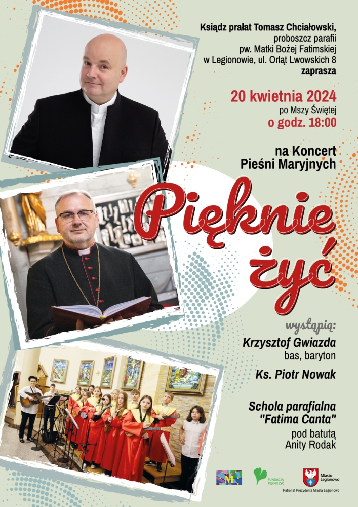 Plakat informujący o Koncert Pieśni Maryjnych