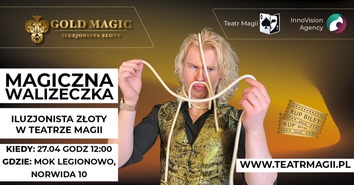 Plakat informujacy o występie iluzjonisty