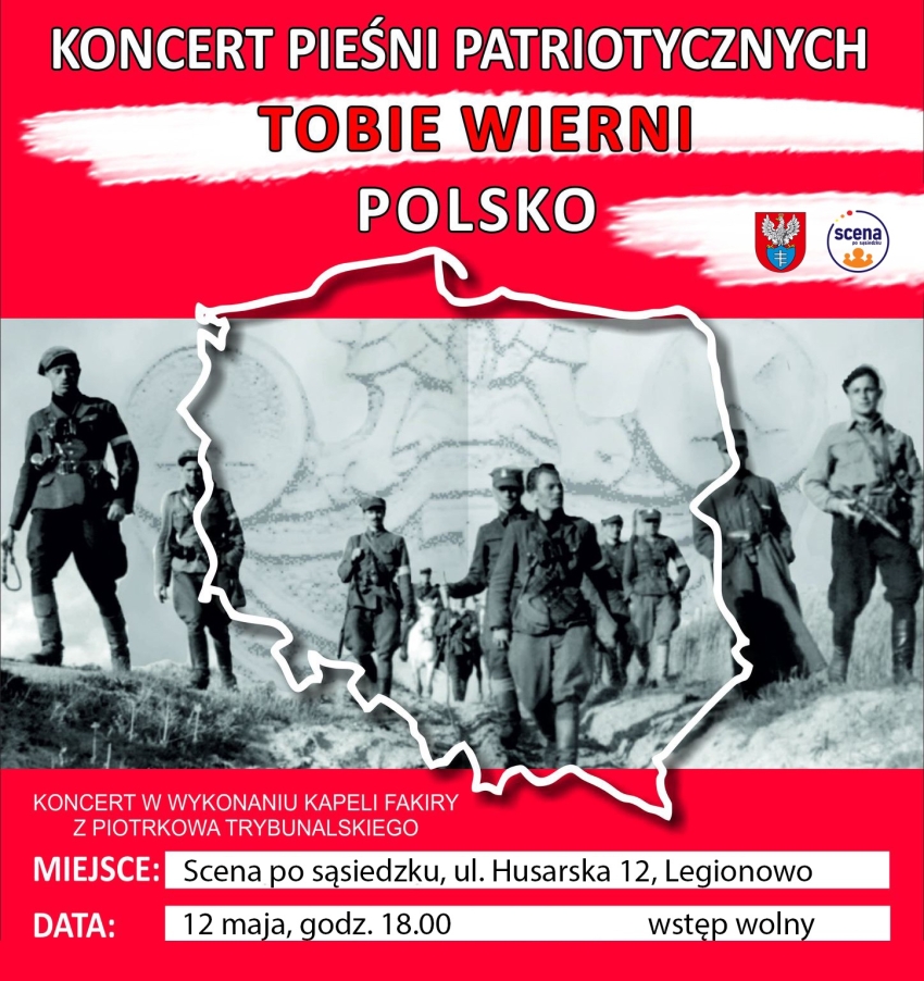 Plakat informujący o koncercie patriotycznym.