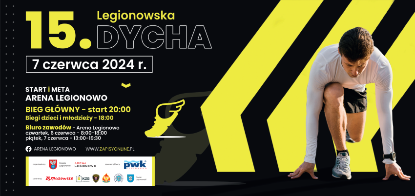 Grafika promująca 15. Legionowską Dychę