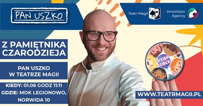 Plakat informujacy o występie iluzjonisty