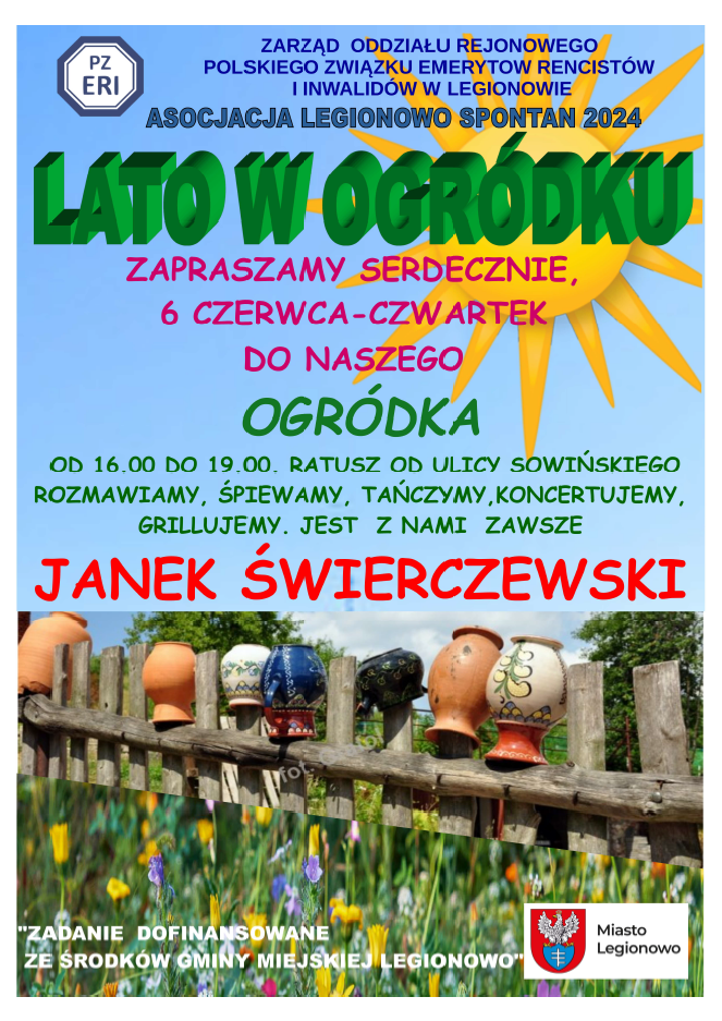 Plakat informujacy o wydarzeniu lato w ogórdku