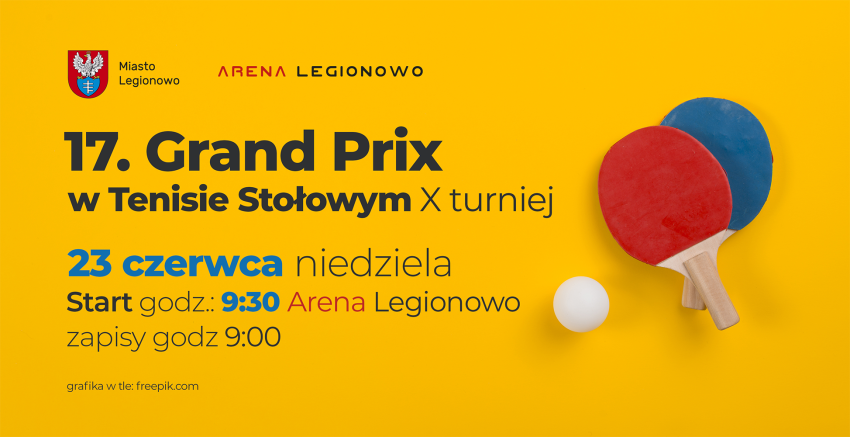 Plakat informujący o turnieju tenisa stołowego