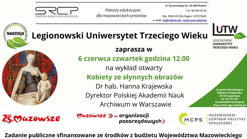 Plakat informujący o wykładzie otwartym