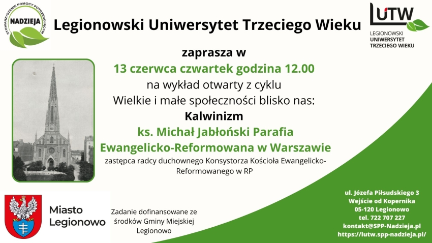 Plakt informujący o wykładzie otwartym