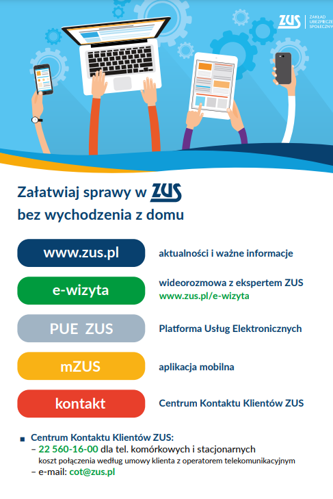Plakat promujący zus