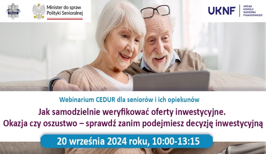 Plakat informujący o webinarium CEDUR