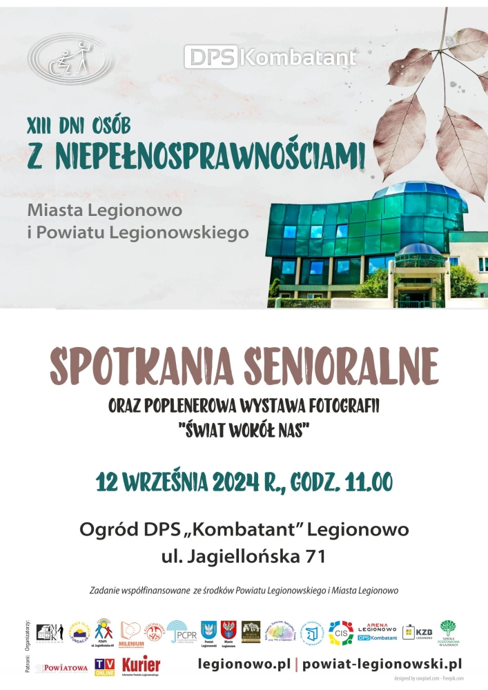 Plakat informujący o Spotkaniu senioralnym oraz poplenerowej wystawie fotografii 