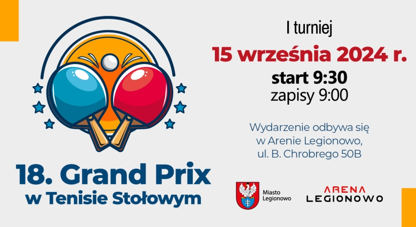 Plakat informujący o turnieju tenisa stołowego
