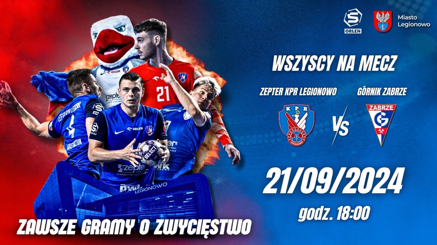 Plakat informujący o meczu piłki ręcznej