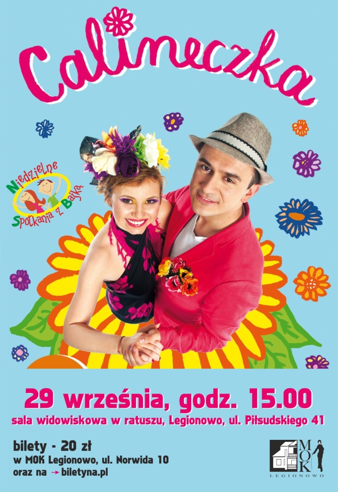 Plakat informujący o przedstawieniu dla dzieci