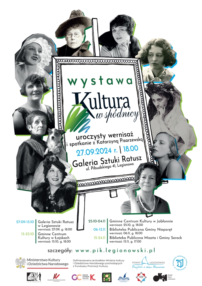 Plakat informujący o wystawie kultura w spódnicy