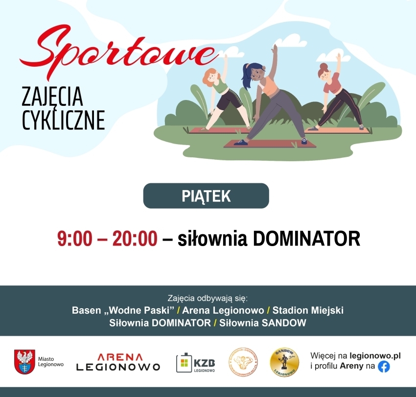 Grafika informująca o zajęciach w ramach Sportowe zajęcia cykliczne