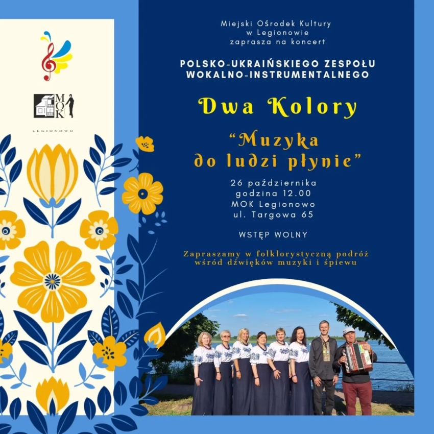 Plakat informujący o występie zesapołu Dwa kolory