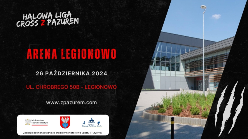 Plakat informujący o Halowej Lidze Cross Z Pazurem