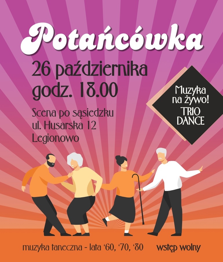 Plakat informujący o potańcówce