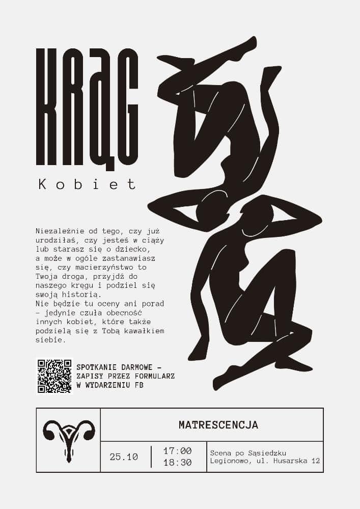 Plakat informujący o spotkaniu kręgu kobiet