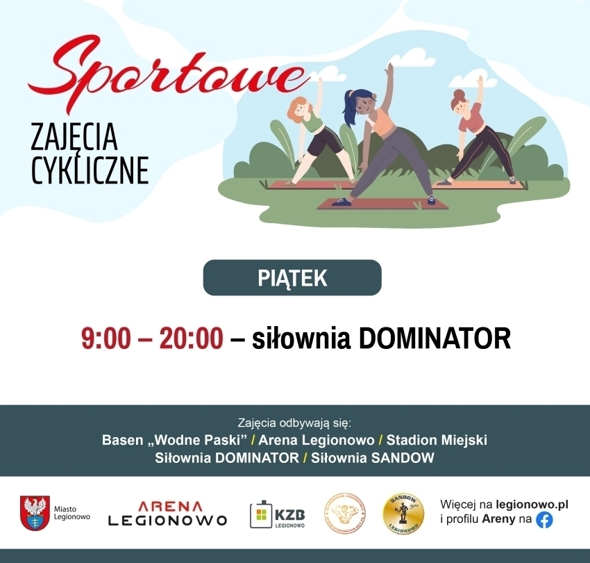 Grafika informująca o zajęciach w ramach Sportowe zajęcia cykliczne
