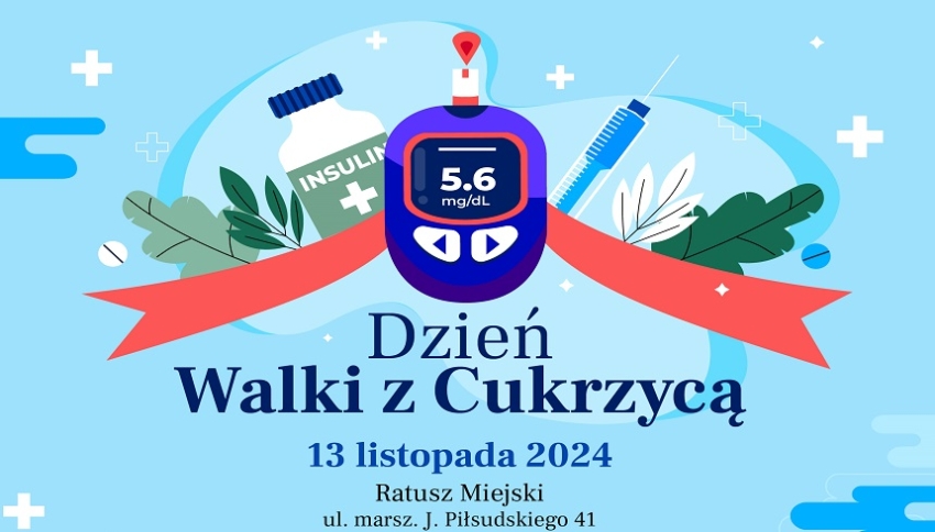 Plakat informujący o dniu walki z cukrzycą.