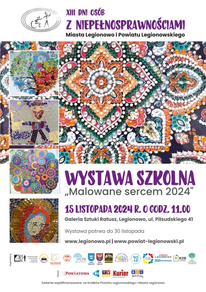 Plakat informujący o Wystawie Szkolna ,,Malowane sercem 2024