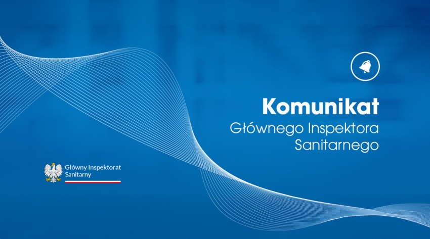Napis - Komunikat Głównego Inspektora Sanitarnego