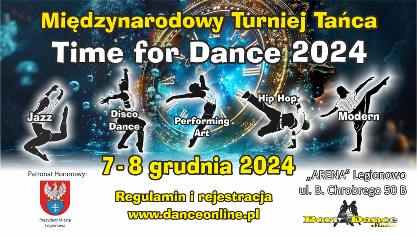 Plakat informujący o Time for Dance 2024 - Legionowo
