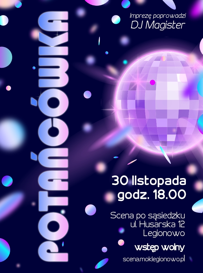 Plakat informujący o potańcówce