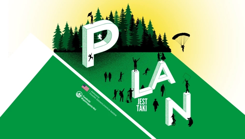 Plakat informujący o projekcie - Plan jest taki - warsztaty