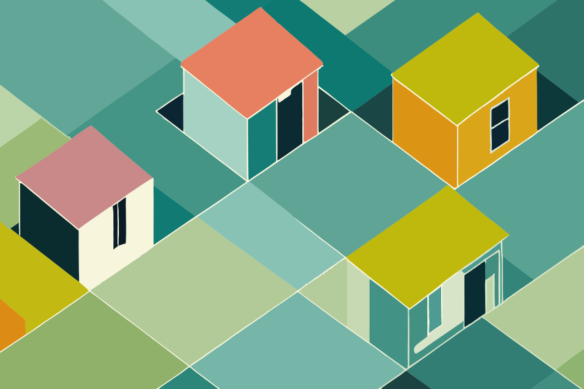Grafika z czteroma domami/fot. pixabay