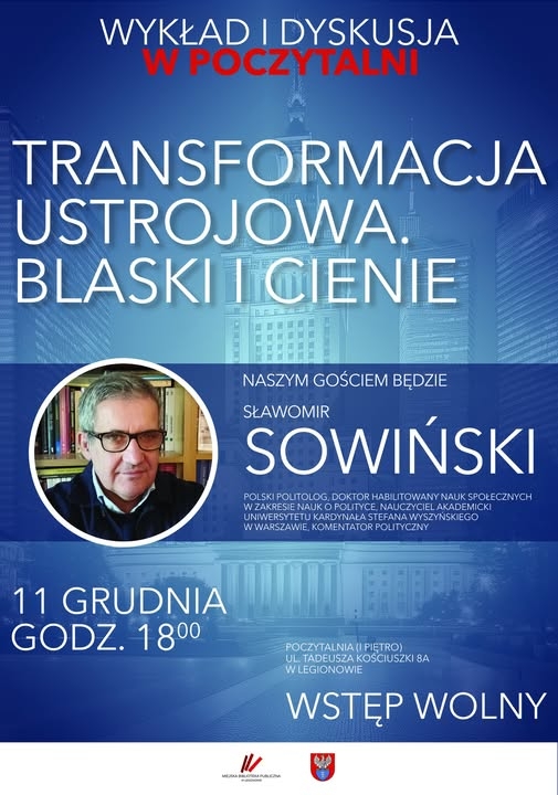 Plakat informujący o spotkaniu z prof. Sławomirem Sowińskim