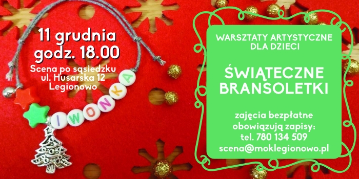 Plakat informujacy o warsztatach dla dzieci