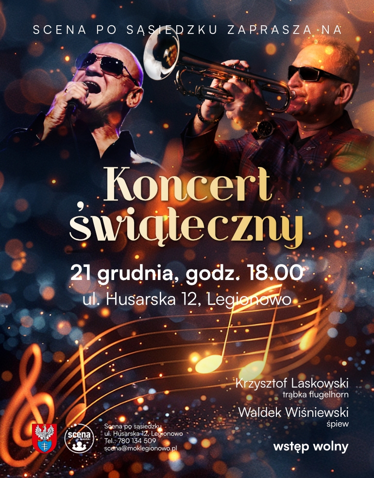 Plakat informujący o koncercie świątecznym