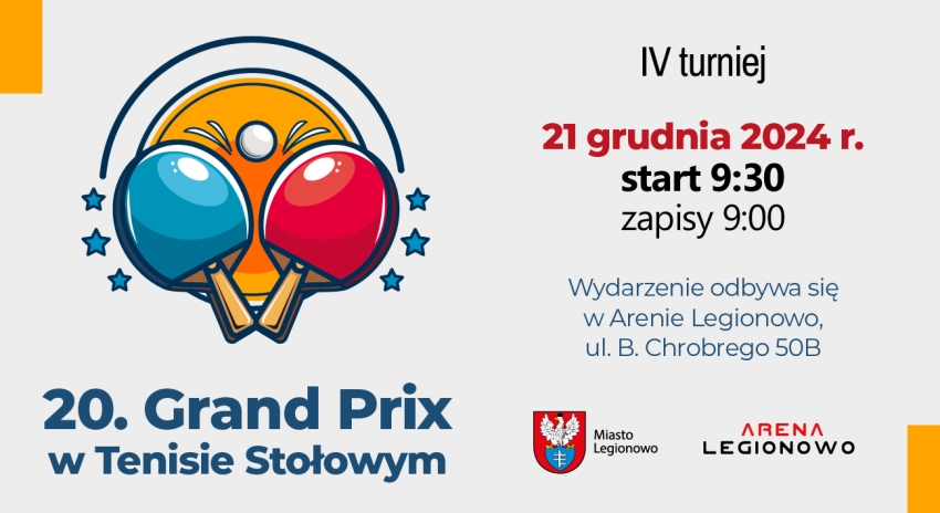 Plakat informujący o turnieju tenisa stołowego