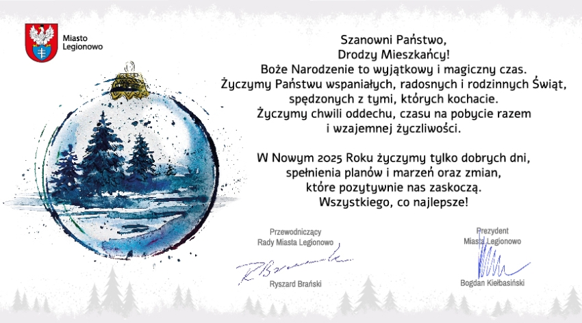 Świąteczna kartka z życzeniami