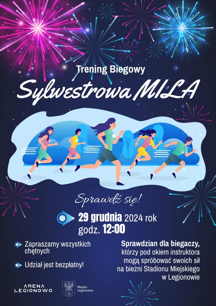 Plakat informujący o treningu biegowym