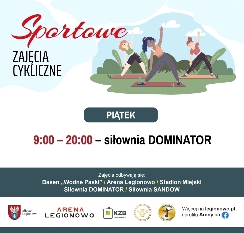 Grafika informująca o zajęciach w ramach Sportowe zajęcia cykliczne