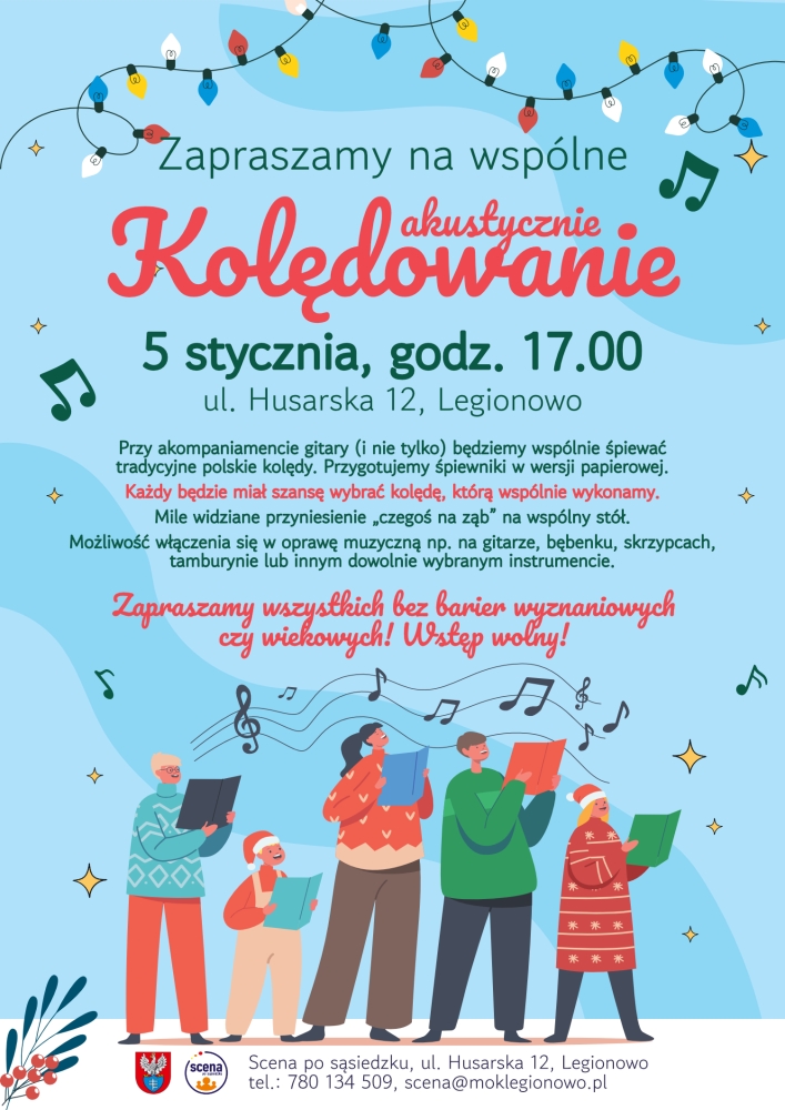 Grafika informująca o wspólnym kolędowaniu