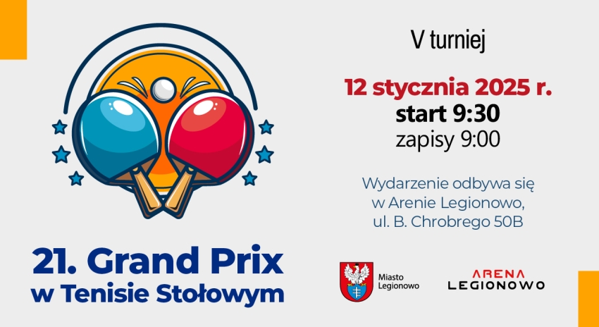 Plakat informujący o turnieju tenisa stołowego