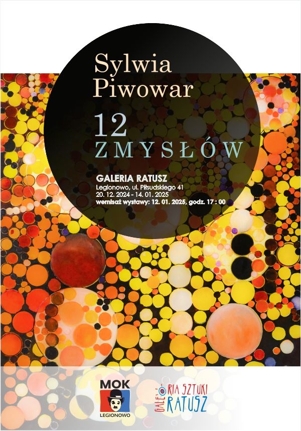 Grafika informująca o wernisażu wystawy Sylwii Piwowar