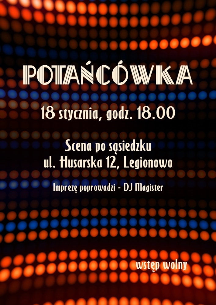 Grafika informująca o potańcówce