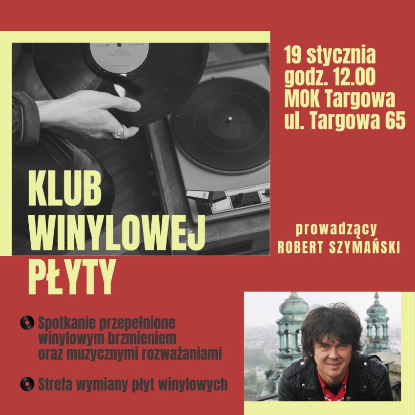 Grafika informująca o klubie winilowej płyty