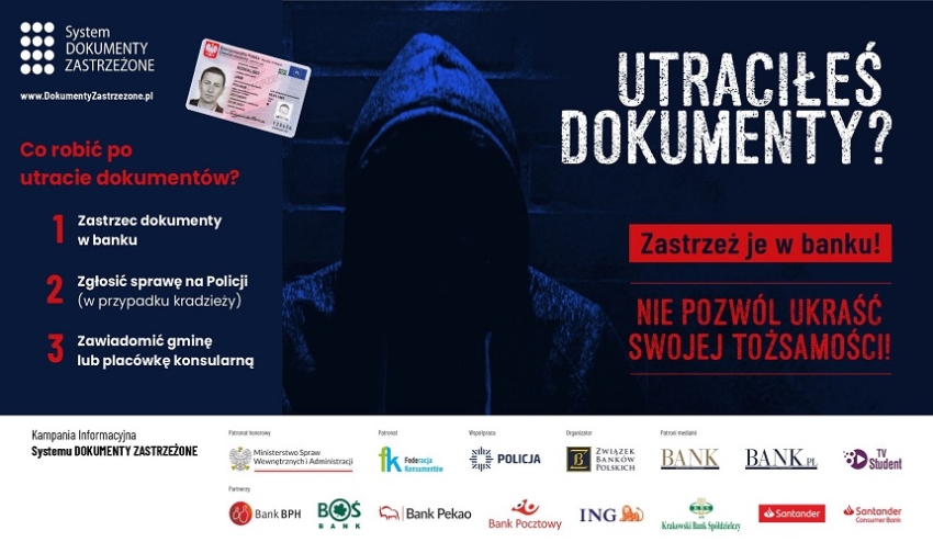 Grafika informująca o kampanii informacyjnej dokumenty zastrzeżone