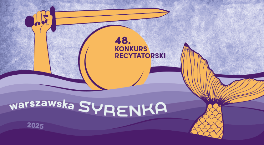 Grafika informująca o 48. Konkursie Recytatorskim Warszawska Syrenka