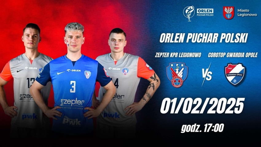 Plakat informujący o meczu piłki ręcznej
