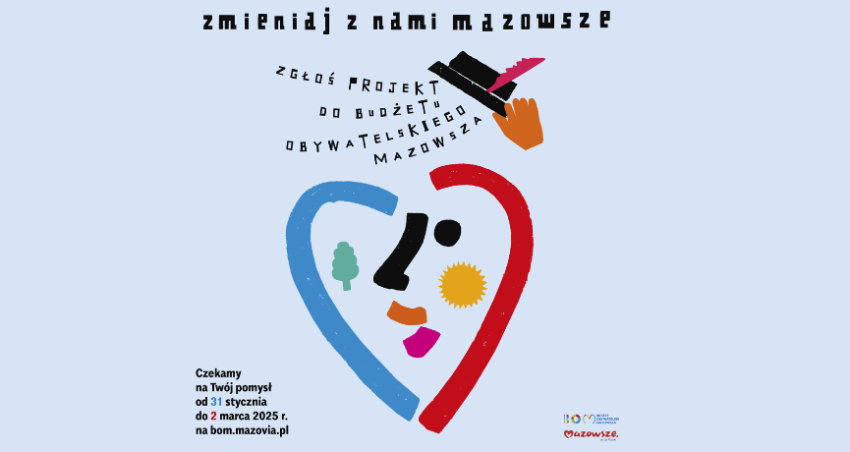 baner informujący o projekcie (niebieskie tło, prosta grafika przypominająca serce i tekst zachęcający do zgłoszenia i obowiązujących terminach)